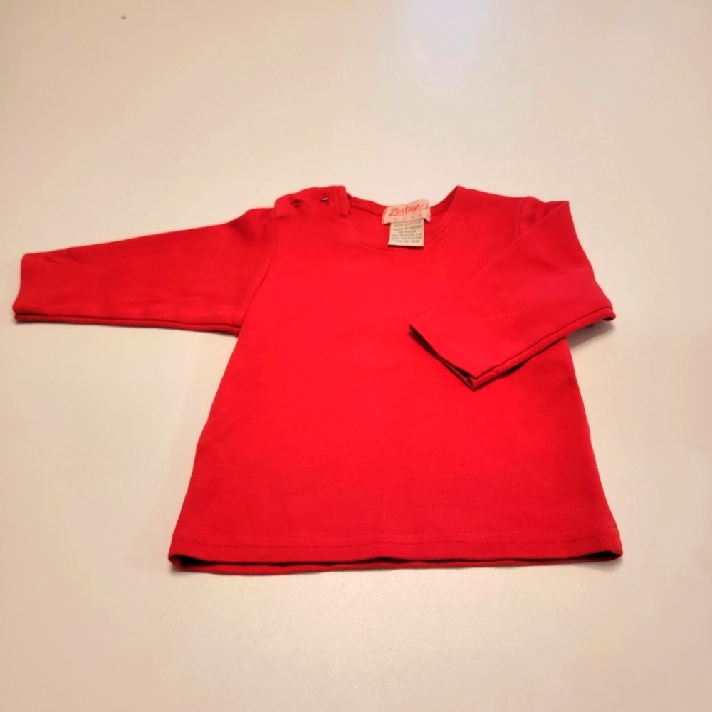 Zutano Baby 0-6 month red long sleeve shirt